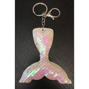Sequin Mermaid Tail Keychain Backpack Charm - NEW